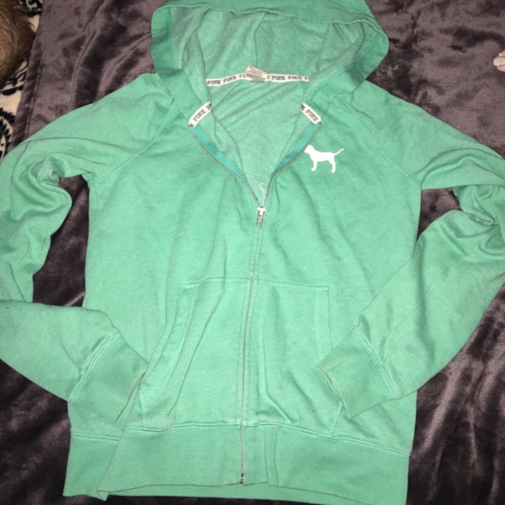 VS PINK GREEN ZIPUP
